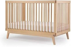 Dadada Baby Soho 3-in-1 Convertible Crib – GREENGUARD Gold Certified, Made In Italy, Solid Beechwood – Adjustable Mattress Height, Modern Design 53.15 X 29.95 X 36.7 In 3 Colors (Natural) -Delta Children Shop 41O8clrtHrL. AC