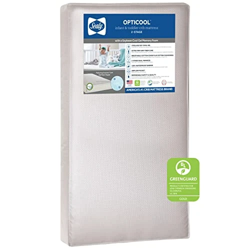 Sealy Baby OptiCool Baby Crib Mattress- Premium 2-Stage Toddler Bed Mattress- Sustainable Cool Gel- Waterproof Breathable Crib Mattress For Crib- Cotton- Certified For Safety- Standard Crib Mattress 6 Sealy Baby OptiCool Baby Crib Mattress- Premium 2-Stage Toddler Bed Mattress- Sustainable Cool Gel- Waterproof Breathable Crib Mattress For Crib- Cotton- Certified For Safety- Standard Crib Mattress - Image 4