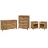 4 Piece Bedroom Set With Dresser Chest And 2 Nightstands In Sindoori Mango