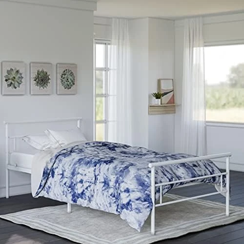 Seattle Metal Twin Size Bed With Slats And Headboard By BK Furniture, Perfect For Bedrooms, Dorms And Day Cares (Blue) 8 Seattle Metal Twin Size Bed With Slats And Headboard By BK Furniture, Perfect For Bedrooms, Dorms And Day Cares (Blue) - Image 6