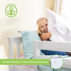 W Bunk Bed, Twin-Over-Twin Wood Bed Frame For Kids, White -Delta Children Shop 41Rg05zmWnL