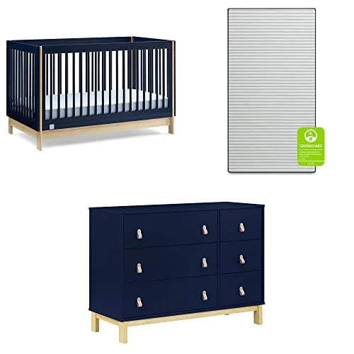 BabyGap By Delta Children Tate 4-in-1 Convertible Crib TrueSleep Crib And Toddler Mattress (Bundle), Navy/Natural 11 BabyGap By Delta Children Tate 4-in-1 Convertible Crib TrueSleep Crib And Toddler Mattress (Bundle), Navy/Natural - Image 9
