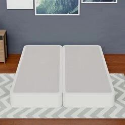 8” Fully Assembled High Profile Foundation, Durable Split Wood Traditional Wooden Frame, Sturdy Bedding Mattress Box Springs, King, White