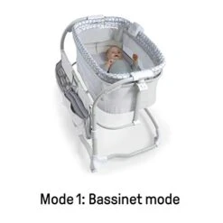 Ingenuity Dream & Grow Bedside Baby Bassinet 2-Mode Crib 0-12 Months, Adjustable Height - Dalton (Grey) -Delta Children Shop 41SmoXXITFL