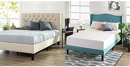 - Misty - Upholstered Platform Bed Frame/Mattress Foundation - Queen & 12 Inch Green Tea Memory Foam Mattress/CertiPUR-US Certified/Bed-in-a-Box/Pressure Relieving, Queen, Taupe 16 - Misty - Upholstered Platform Bed Frame/Mattress Foundation - Queen & 12 Inch Green Tea Memory Foam Mattress/CertiPUR-US Certified/Bed-in-a-Box/Pressure Relieving, Queen, Taupe - Image 14