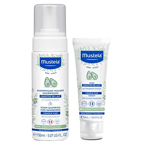 Mustela Baby Cradle Cap Bundle - Natural Baby Shampoo & Cradle Cap Cream - With Natural Avocado - 2 Piece Set 3 Mustela Baby Cradle Cap Bundle - Natural Baby Shampoo & Cradle Cap Cream - With Natural Avocado - 2 Piece Set