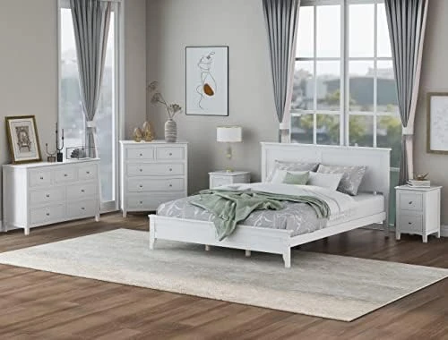 Farmhouse 6-Piece Bedroom Furniture Sets, Wood Queen Bedroom Furniture Set Include Solid Pine Wood Storage Bed, 2 Nightstands, 6-Drawer Dresser And 5-Drawer Chest And Mirror 17 Farmhouse 6-Piece Bedroom Furniture Sets, Wood Queen Bedroom Furniture Set Include Solid Pine Wood Storage Bed, 2 Nightstands, 6-Drawer Dresser And 5-Drawer Chest And Mirror - Image 15