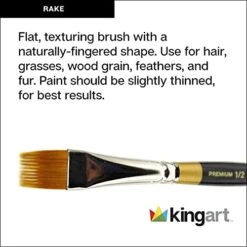 Original Gold 9120-1/8 Flat Rake Series Premium Golden Taklon Multimedia Artist Brushes