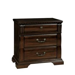 Of America FOA Oulette 3pc Cherry Solid Wood Bedroom Set - King + Nightstand + Chest -Delta Children Shop 41UnlVHJllS