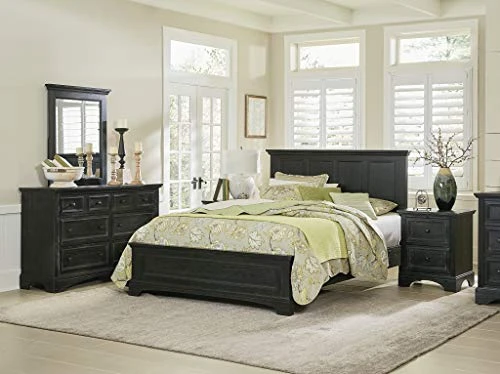 Armhouse Basics Rustic Black Finish Queen Bedroom Set 3 Armhouse Basics Rustic Black Finish Queen Bedroom Set