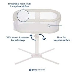 HALO BassiNest Swivel Sleeper, Baby Bassinet, Essentia Series, Nautical Net (Retired)