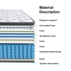 14 Inch King Mattress, Gel Foam Mattress Hybrid Mattress, Made In USA, CertiPUR-US Certified, Individually Wrapped Pocket Coils Innerspring Mattress In A Box, 76 * 80 * 14 Inch -Delta Children Shop 41XX3B5y5jL