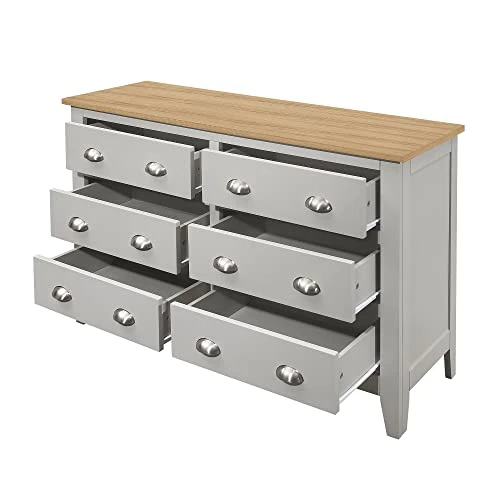 Bedroom Furniture Sets, 3 Pieces Country Gray With Oak Top Bedroom Sets, Full Platform Bed, Nightstand And Dresser, Gray 6 Bedroom Furniture Sets, 3 Pieces Country Gray With Oak Top Bedroom Sets, Full Platform Bed, Nightstand And Dresser, Gray - Image 4