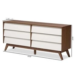 3 Piece Set - 6 Drawer Chest With 2 Nightstands In White And Walnut -Delta Children Shop 41YAVZhQNuL