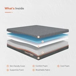 King Size Mattress, 10 Inch Memory Foam King Mattress With Three Firmness Levels In One Mattress, Infused Gel For Cool Sleep, King Foam Mattress In A Box,Grey 13 King Size Mattress, 10 Inch Memory Foam King Mattress With Three Firmness Levels In One Mattress, Infused Gel For Cool Sleep, King Foam Mattress In A Box,Grey -Delta Children Shop 41aGgggA7sL