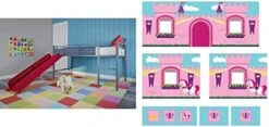 Junior Twin Metal Loft Bed With Slide, Multifunctional Design, White With White Slide -Delta Children Shop 41alWrAM3yL. AC