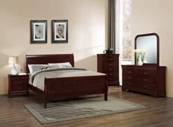 5pc Queen Size Sleigh Bedroom Set Louis Philippe Style In Cherry Finish (Cherry) -Delta Children Shop 41bMIYObFOL. AC