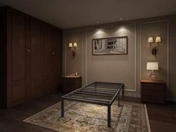 16 Inch Metal Platform Bed Frame / 3,500 Lbs Heavy Duty Steel Slat Easy Assembly Mattress Foundation/Noise Free/Box Spring Replacement, Queen -Delta Children Shop 41bP3P2hBKL. AC