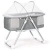 INFANS 2 In 1 Rocking Bassinet For Newborn Baby, One-Second Fold Travel Crib With Detachable & Thicken Mattress, Height Adjustable Legs, Mosquito Net, Cradle With Rock Mode & Stationary (Gray) -Delta Children Shop 41bzxih2qTL