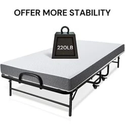 Folding Bed With Mattress Twin Size, 75" X 38", Rollaway Bed Storage Cover Included. Roll Away Bed With 5" Memory Foam Mattress, Portable Foldable Fold Up Guest Bed For Adults (Twin) 17 Folding Bed With Mattress Twin Size, 75" X 38", Rollaway Bed Storage Cover Included. Roll Away Bed With 5" Memory Foam Mattress, Portable Foldable Fold Up Guest Bed For Adults (Twin) -Delta Children Shop 41cMA4m1YNL