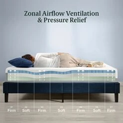 INUS 12 Inch Ultra Cooling Gel Memory Foam Mattress / Cool-to-Touch Soft Knit Cover / Pressure Relieving / CertiPUR-US Certified / Bed-in-a-Box / All-New / Made In USA, Queen