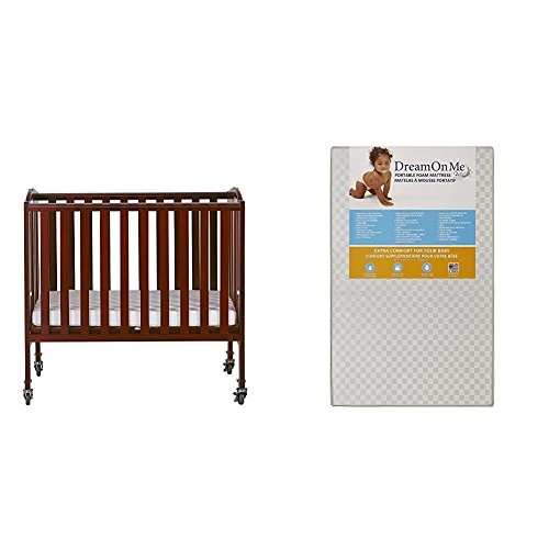 Dream On Me 2-in-1 Folding Birch Portable Crib, Cherry 10 Dream On Me 2-in-1 Folding Birch Portable Crib, Cherry - Image 8