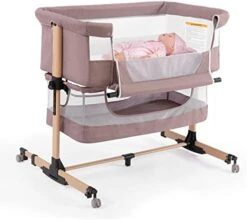 Ihoming Baby Bassinet Bedside Sleeper, Baby Crib With Storage Basket, Easy Folding Bassinets, Adjustable Baby Bed For Infant Newborn, Pink -Delta Children Shop 41d3uczQoWL. AC