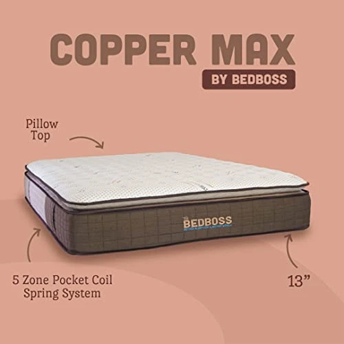 The Copper Twin XL Mattress | Cooling Copper Infusion | Memory Foam And Pocket Coil Spring System | Soft Pillow Top | Super Soft | CertiPUR-US Certified | 10-Year Warranty-38 L X 75" W X 13" 4 The Copper Twin XL Mattress | Cooling Copper Infusion | Memory Foam And Pocket Coil Spring System | Soft Pillow Top | Super Soft | CertiPUR-US Certified | 10-Year Warranty-38 L X 75" W X 13" - Image 2