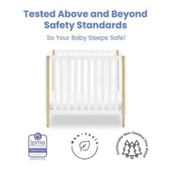 Delta Children Gio Mini Crib With 2.75" Mattress Included, Bianca White/Natural -Delta Children Shop 41dghNpIueL