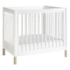 Babyletto Gelato 4-in-1 Convertible Mini Crib In White And Washed Natural, Greenguard Gold Certified