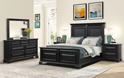 Va Wood Bedroom Set, King Panel Bed, Dresser, Mirror, Two Nightstands, Vintage Black -Delta Children Shop 41eHPCWkBUL. AC
