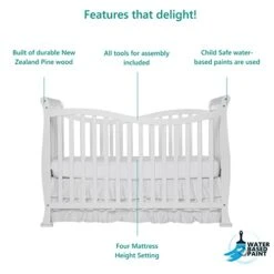 Dream On Me Violet 7-In-1 Convertible Life Style Crib In White, Greenguard Gold Certified, 4 Mattress Height Settings, Made Of Sustainable New Zealand Pinewood 13 Dream On Me Violet 7-In-1 Convertible Life Style Crib In White, Greenguard Gold Certified, 4 Mattress Height Settings, Made Of Sustainable New Zealand Pinewood -Delta Children Shop 41fYq1nyW4L