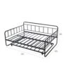 Full Daybed And Twin Size Trundle Bed Frame Set, Steel Slat Support, Black