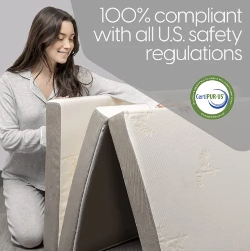 Tri-Folding Memory Foam Foldable Memory Foam Mattress With Washable Cover, Twin XL Size (78"x38"x6") 6 Tri-Folding Memory Foam Foldable Memory Foam Mattress With Washable Cover, Twin XL Size (78"x38"x6") - Image 4