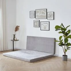 Full Tri Folding Mattress With Storage Bag Foam Topper 4" Thickness Floor Cot Mattress, Guset Bed With Removable&Machine Washable Cover And Lining, CertiPUR-US Certified, Full 54 X 75 Inch