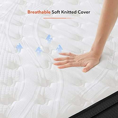 Queen Mattress, 12 Inch Pillow Top Queen Size Mattress In A Box, Bamboo And Gel Memory Foam Hybrid Mattress, Individually Wrapped Spring For Motion Isolation & Support, Siesta 5 Queen Mattress, 12 Inch Pillow Top Queen Size Mattress In A Box, Bamboo And Gel Memory Foam Hybrid Mattress, Individually Wrapped Spring For Motion Isolation & Support, Siesta - Image 3