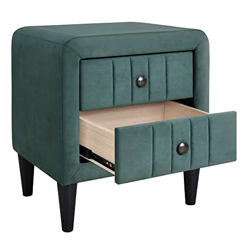 Queen Bedroom Set 4-Pieces, Wooden Bedroom Furniture Sets With Queen Size Upholstered Platform Bed,2 Nightstands And 1 Storage Bench For Kids Teens Adults Bedroom, Green 5 Queen Bedroom Set 4-Pieces, Wooden Bedroom Furniture Sets With Queen Size Upholstered Platform Bed,2 Nightstands And 1 Storage Bench For Kids Teens Adults Bedroom, Green - Image 3