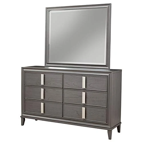 2 Piece Set With Wood 6-Drawer Dresser & 5-Drawer Chest In Dark Gray 5 2 Piece Set With Wood 6-Drawer Dresser & 5-Drawer Chest In Dark Gray - Image 3