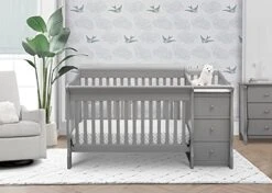 Delta Children Princeton Junction Convertible Crib N Changer, Grey