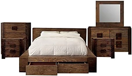 OPATHOME Bedroom Set, California King, Walnut 9 OPATHOME Bedroom Set, California King, Walnut - Image 7