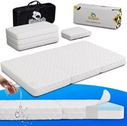 Sleepah Pack And Play Mattress Tri-Fold Double Sided Pad (Firm For Babies) & Soft Memory Foam (for Toddlers) Play Yard Mattress Pad Fits Most Pack N Play Playpens Cribs Foldable With Cary Bag -Delta Children Shop 41jy7UjbJdL. AC