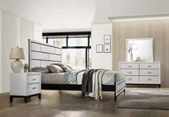 Stout Contemporary Panel Bedroom Set With King Bed, Dresser, Mirror, 2 Night Stands, Chest, White -Delta Children Shop 41jyzm5gRWL