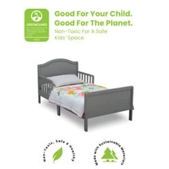 Delta Children Bennett Wood Toddler Bed - Greenguard Gold Certified, Grey -Delta Children Shop 41k7uyZmmQL