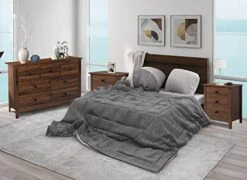 Dresser And Night Stand With Drawers - 3 Pieces Wooden Bedroom Set, 7-Drawer Chest Of Drawers And Nightstands Set, Brown Wood Grain