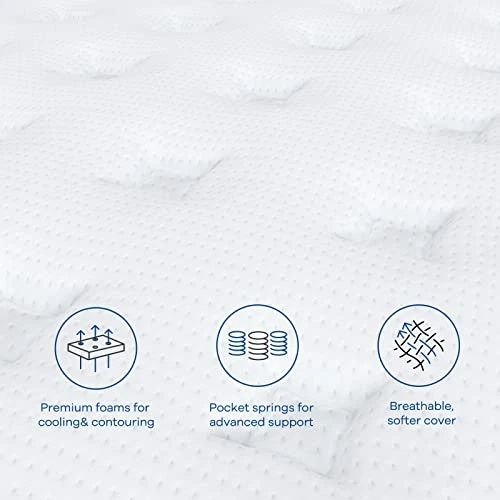 12 Inch Queen Mattress, Hybrid Queen Mattress In A Box, Pocket Springs With Soft Knitted Fabric Cover For A Cool Sleep & Pressure Relief, Medium Firm Feel With Motion Isolation 4 12 Inch Queen Mattress, Hybrid Queen Mattress In A Box, Pocket Springs With Soft Knitted Fabric Cover For A Cool Sleep & Pressure Relief, Medium Firm Feel With Motion Isolation - Image 2