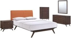 Tracy Mid-Century Modern Wood Platform Queen Bed With Two Nightstands In Cappuccino Gray -Delta Children Shop 41mDFqEw1kL. AC
