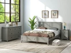 Droom Sets, 5 Pieces Bedroom Sets With King Size Bed, 2 Nightstand End Table, Dresser And Chest, Wood Bedroom Furniture Set (Gray_King, 5 Piece) -Delta Children Shop 41mizZzJxDL. AC 1