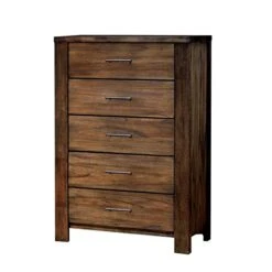Of America FOA Nangetti 3pc Antique Oak Wood Bedroom Set - Queen + Nightstand + Chest -Delta Children Shop 41n6Wg5h2tL