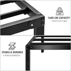 Queen Bed Frame 18 Inch High Bedframe Tall No Box Spring Needed With Storage Metal Platform Size -Delta Children Shop 41nMQiyyeML