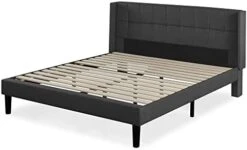 INUS Dori Upholstered Platform Bed Frame With Wingback Headboard / Mattress Foundation / Wood Slat Support / No Box Spring Needed / Easy Assembly, King -Delta Children Shop 41nSluPCj9L. AC